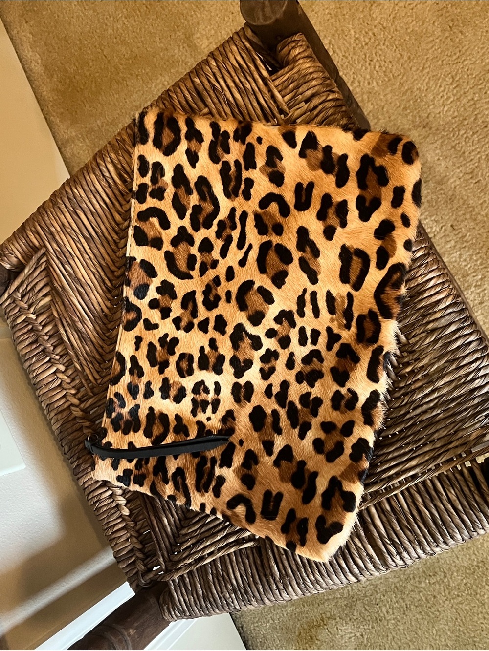 Banana Republic Leopard Print Faux Fur Clutch - Tan and Black